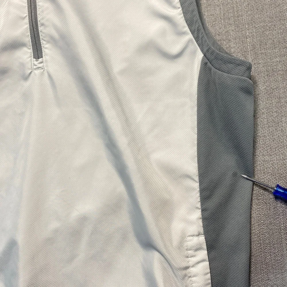 Adidas Golf Mens Quarter Zip Vest White Grey Colorblock Windbreaker Medium